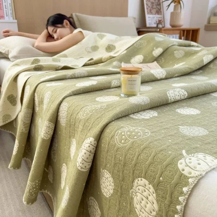 Jacquard-Decke aus Baumwolle – Dreilagige Garnwolle, Handtuch-Sofabezug/Schaldecke
