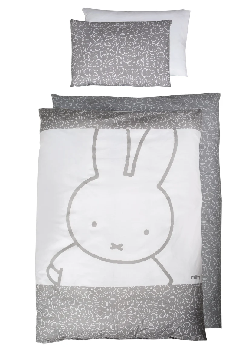 Kinderbettgarnitur "miffy®" – 4-teilig, Bettset mit Bettwäsche 100 x 135 cm, Nestchen & Himmel