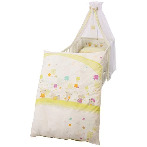 Kinderbettgarnitur "Glücksbringer" – Bettset mit Bettwäsche 100 x 135 cm, Nestchen & Himmel