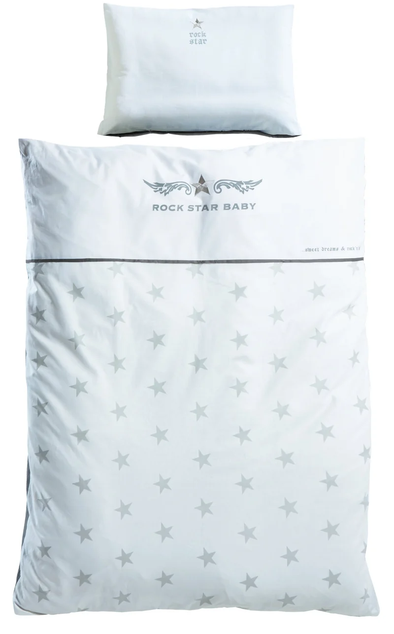 Baby-Bettwäsche "Rock Star Baby 2" – 2-teilig, 100 x 135 cm, Baumwolle, mit aufwändiger Applikation