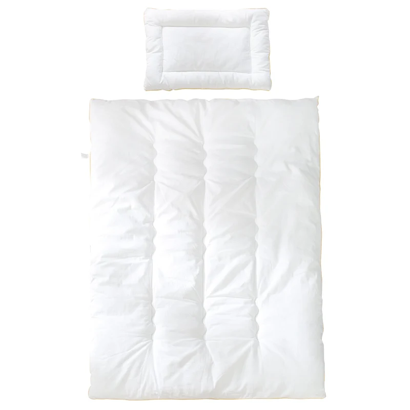 Kindersteppbett – ganzjähriges Baby-Set (Inlett), weiß, Decke 100 x 135 cm und Kissen 40 x 60 cm