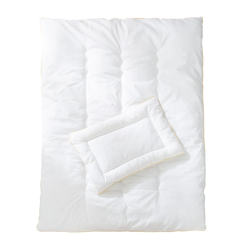 Kindersteppbett – ganzjähriges Baby-Set (Inlett), weiß, Decke 100 x 135 cm und Kissen 40 x 60 cm