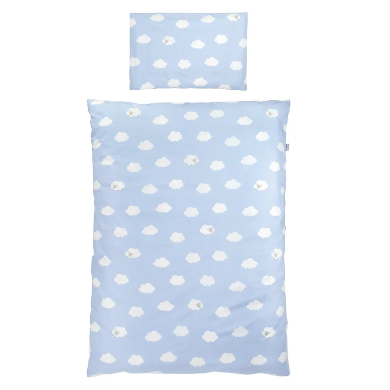 Bettwäsche "Kleine Wolke blau" – 2-teilige, Kinderbettwäsche 100 x 135 cm, Baumwolle