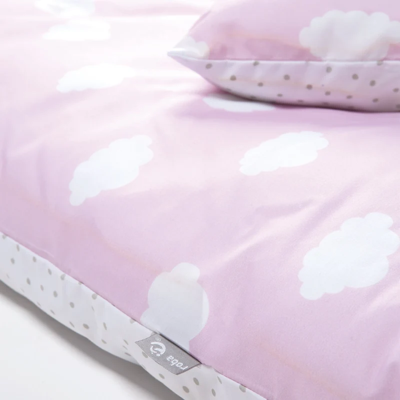 Bettwäsche "Kleine Wolke rosa" – 2-teilige Kinderbettwäsche 100 x 135 cm, Baumwolle