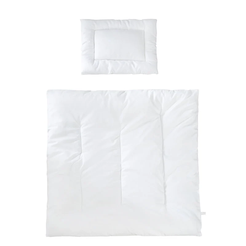 Kindersteppbett – ganzjähriges Wiegenset (Inlett), Decke 80 x 80 cm & Kissen 40 x 35 cm