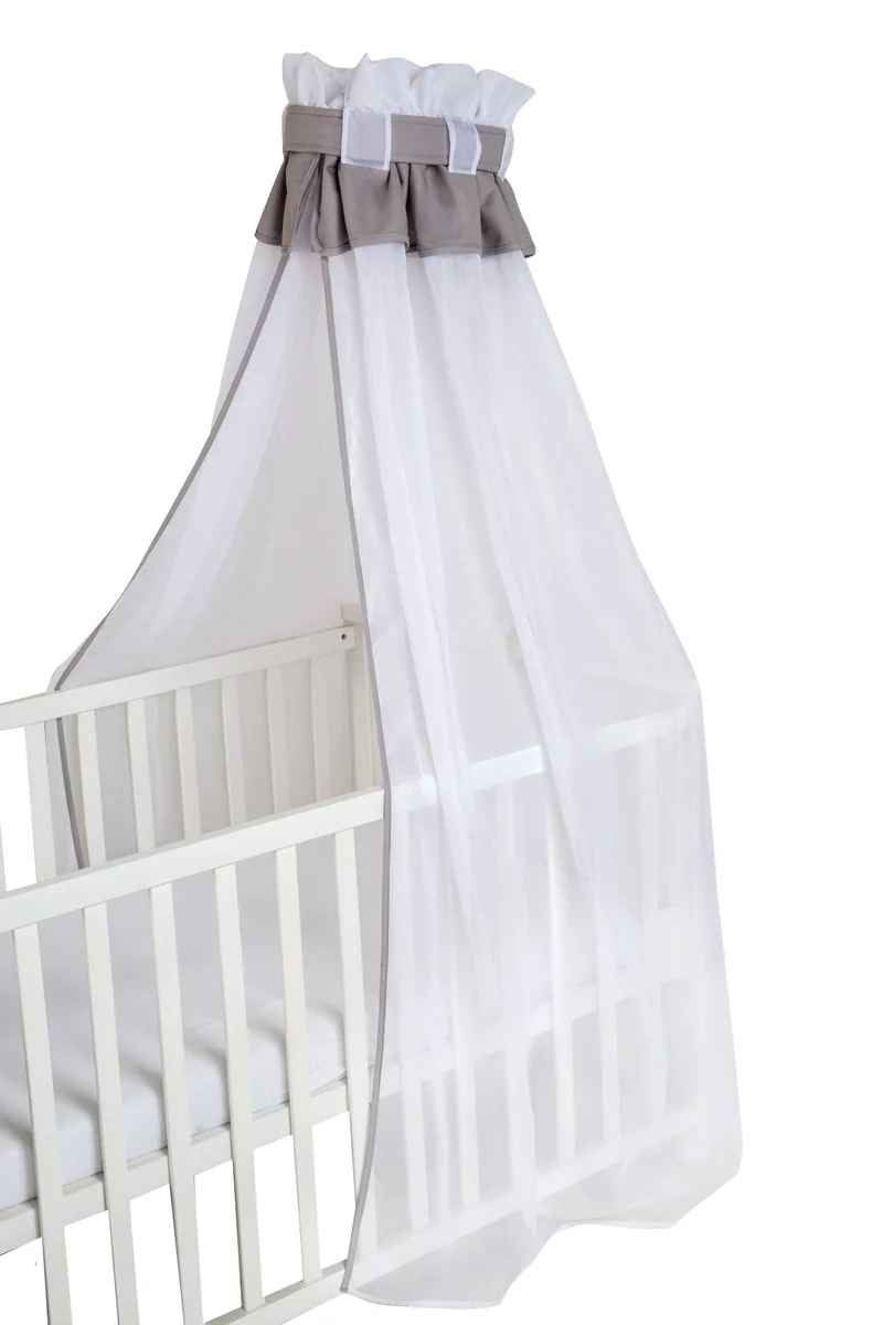 Babybett-Himmel – hellgrau, 16 % Baumwolle, 84 % PES, Maße 160 x 250 x 0,5 cm