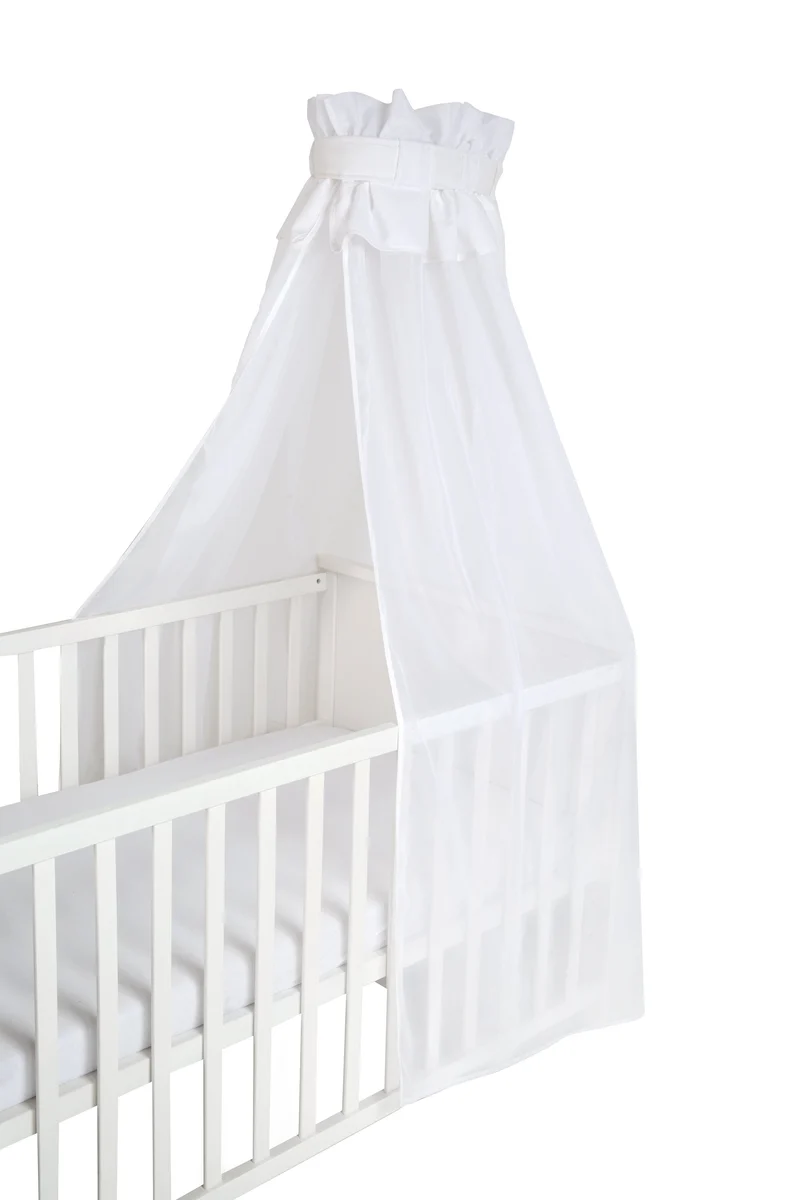 Babybett Himmel – weiß, 16 % Baumwolle, 84 % PES, (HxBxT) 160 x 250 x 0,5 cm