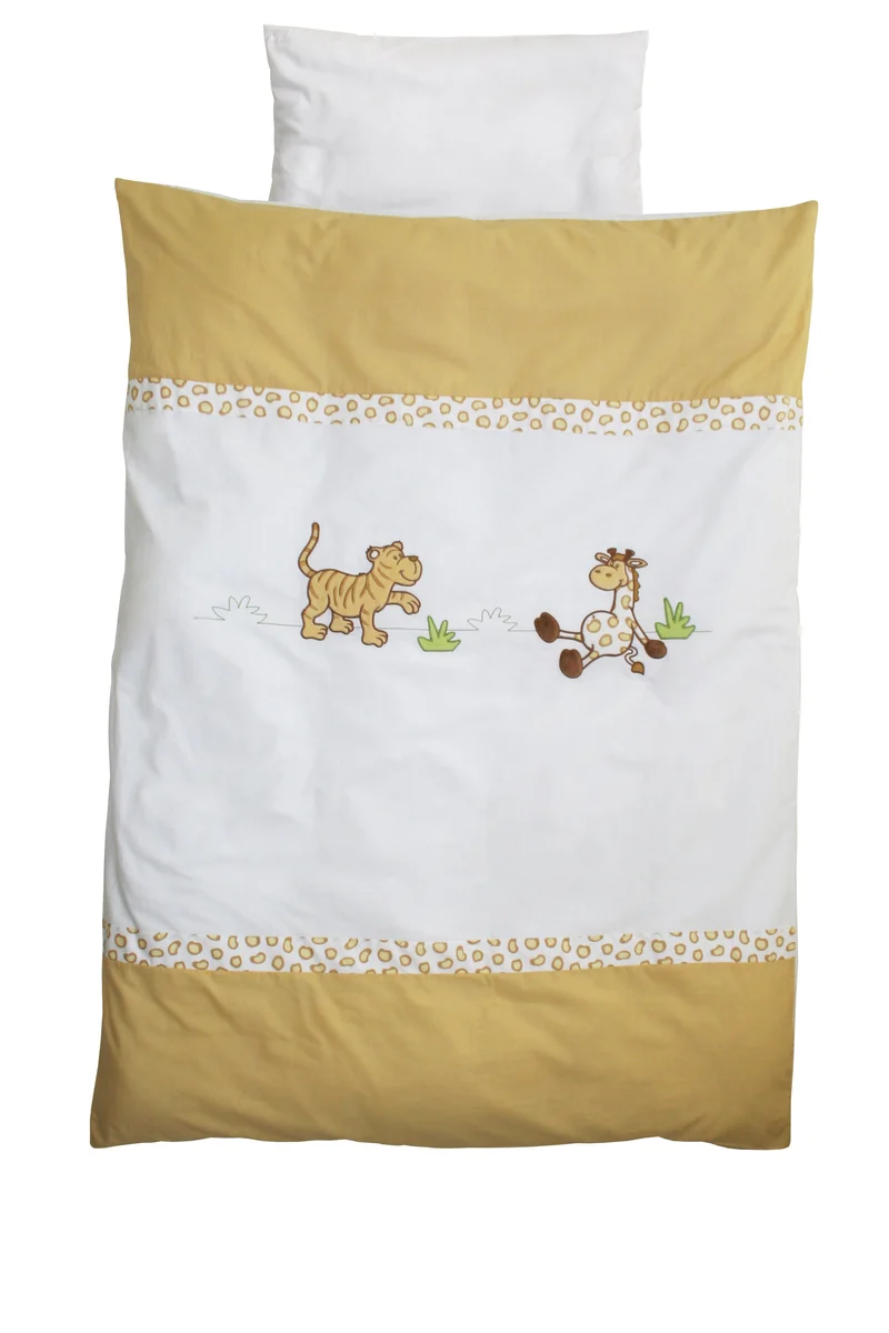 Baby-Bettwäsche "Safari" – 2-teilig, 100 x 135 cm, Baumwolle, Bezüge mit aufwändiger Applikation