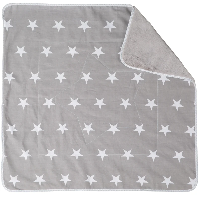 Babydecke "Little Stars" – 2-seitig: 1x super weich, warm & flauschig, 1x Baumwolle