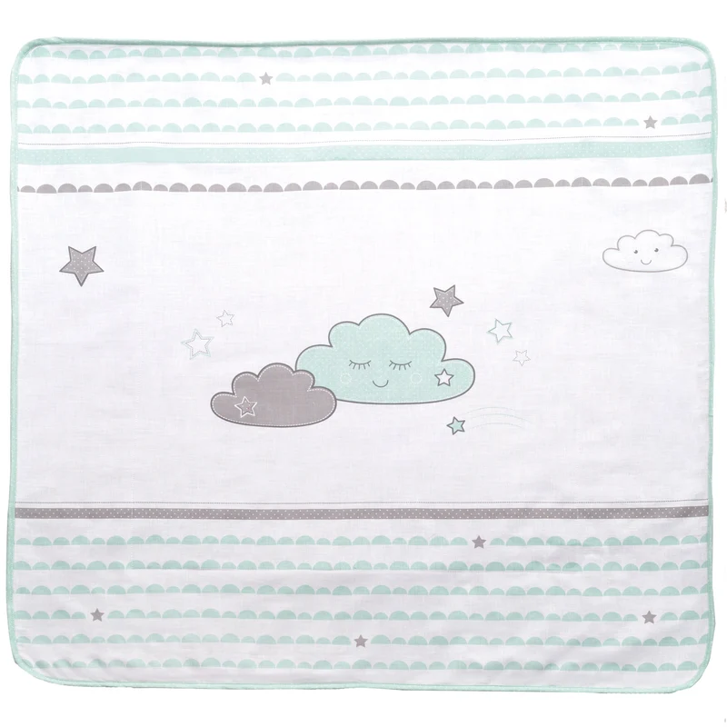 Babydecke "Happy Cloud" – 2 seitig: 1x super weich, warm & flauschig, 1x Baumwolle