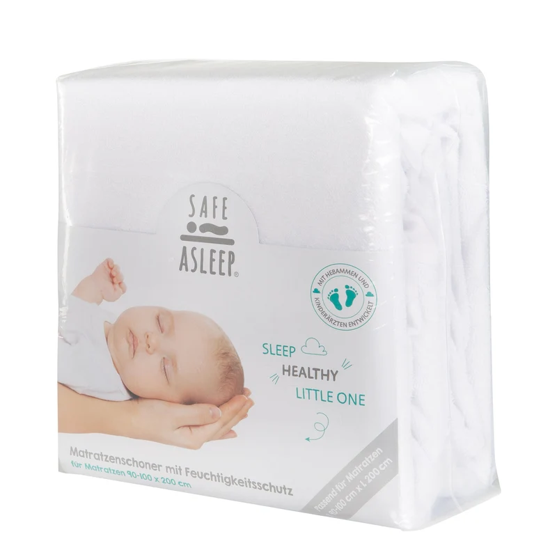 Matratzenschoner "safe asleep®" – mit Feuchtigkeitsschutz für Matratzen 90 x 200 cm bis 100 x 200 cm, weiß