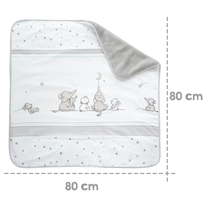 Baby-/Kuscheldecke "Sternenzauber" – Babydecke aus Baumwolle, Maße 80 x 80 cm