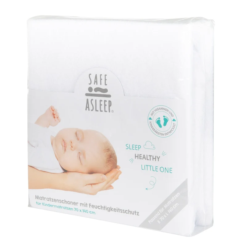 Matratzenschoner "safe asleep®" – mit Feuchtigkeitsschutz für Matratzen 40 x 90 cm bis 45 x 90 cm, weiß
