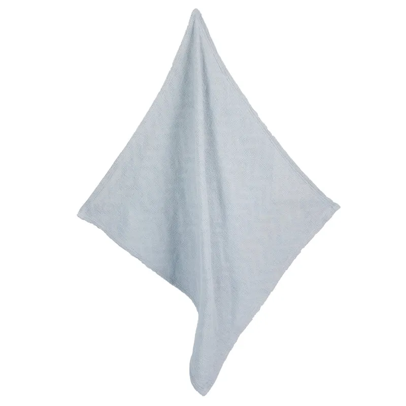 Babydecke "Lil Planet" – Strickoptik, Bio-Baumwolle, GOTS zertifiziert, 80 x 80 cm, hellblau/sky