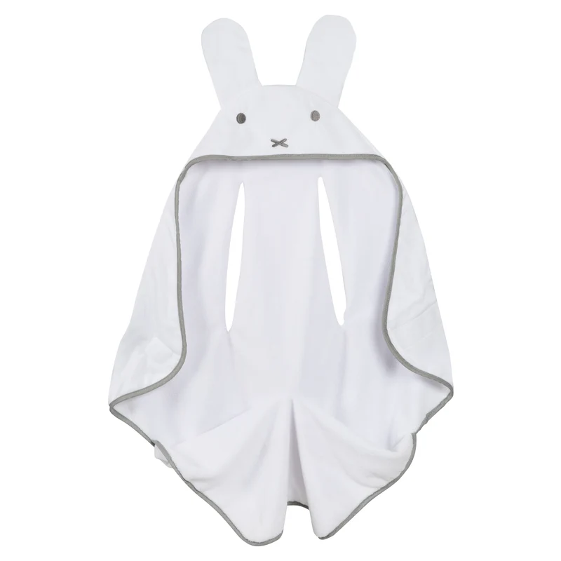 Baby-Einschlagdecke "miffy®" – mit Schlitzen für Gurte für alle Autositze & Kinderwagen, weiß