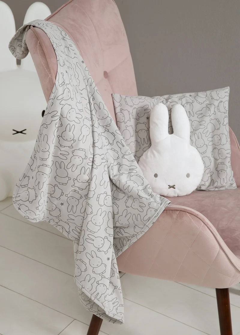Babydecke "miffy®" – Jerseydecke aus Baumwolle für Mädchen und Jungen, 80 x 80 cm