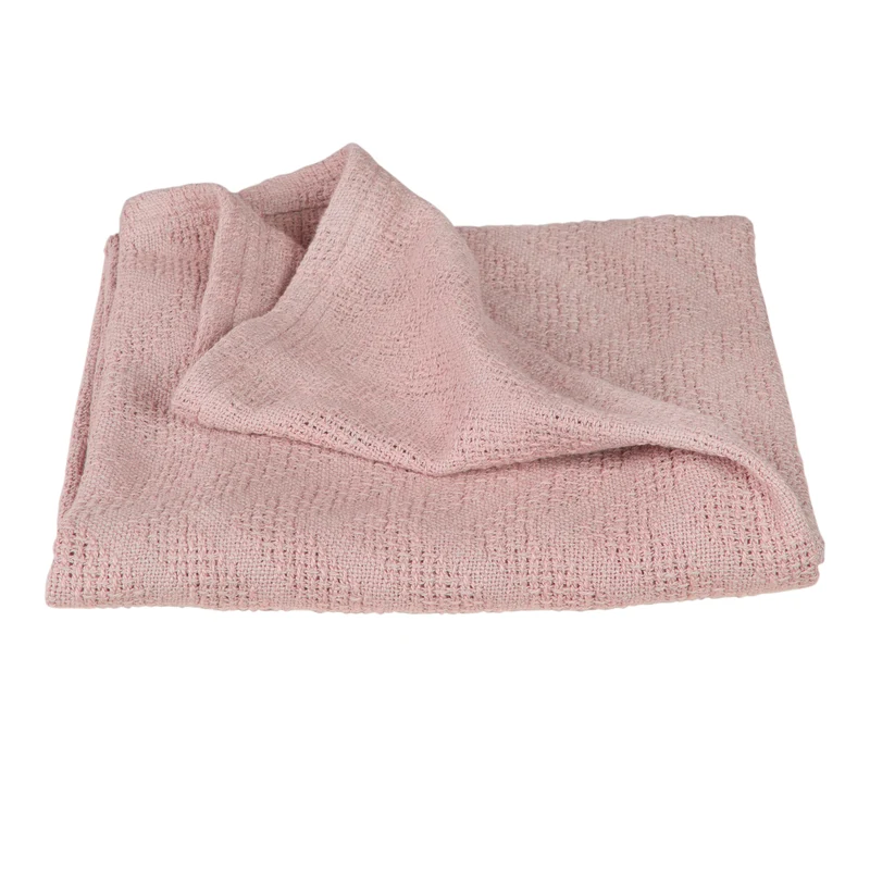 Babydecke "Lil Planet" – Strickoptik, Bio-Baumwolle, GOTS zertifiziert, 80 x 80 cm, rosa/mauve