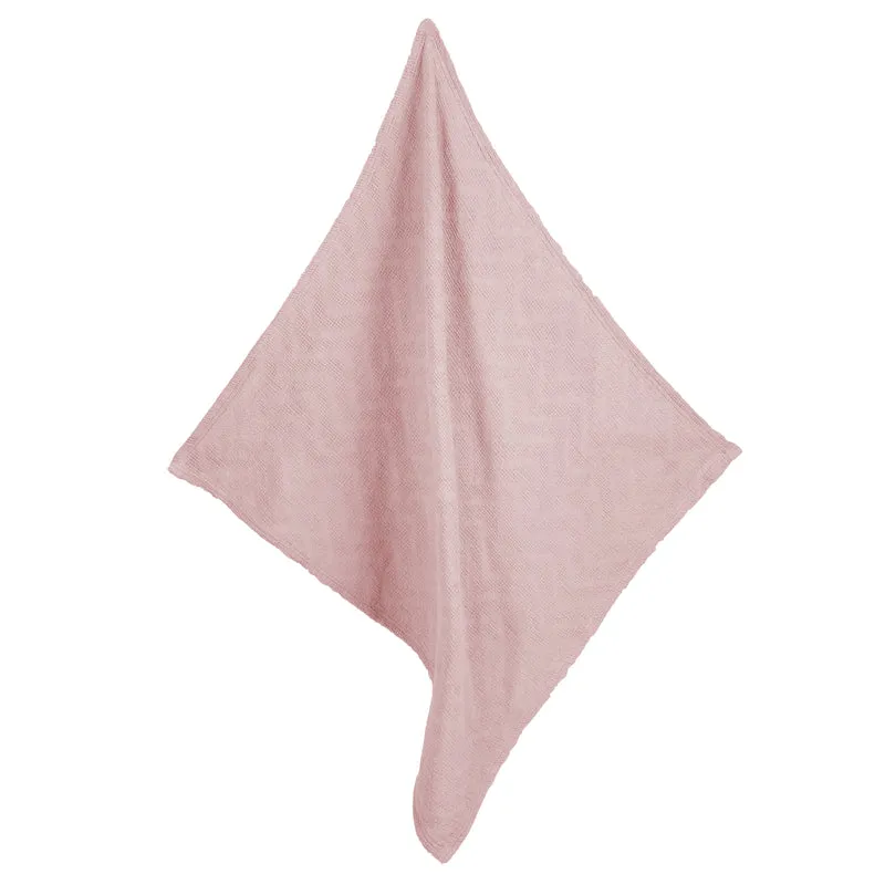 Babydecke "Lil Planet" – Strickoptik, Bio-Baumwolle, GOTS zertifiziert, 80 x 80 cm, rosa/mauve