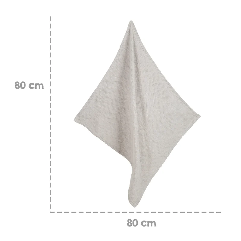 Babydecke "Lil Planet" – Strickoptik, Bio-Baumwolle, GOTS zertifiziert, 80 x 80 cm, silbergrau