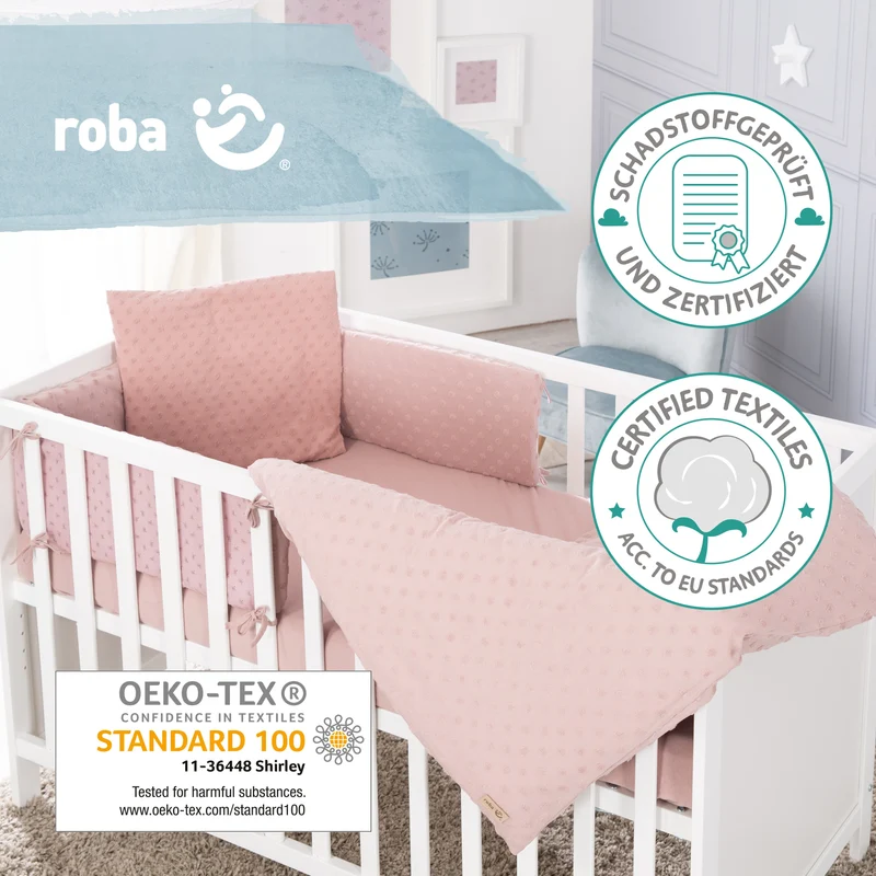 Geschenkset "Lil Planet" – rosa, Bio-Bettwäsche, -Spannbettlaken & -Nestchen, GOTS