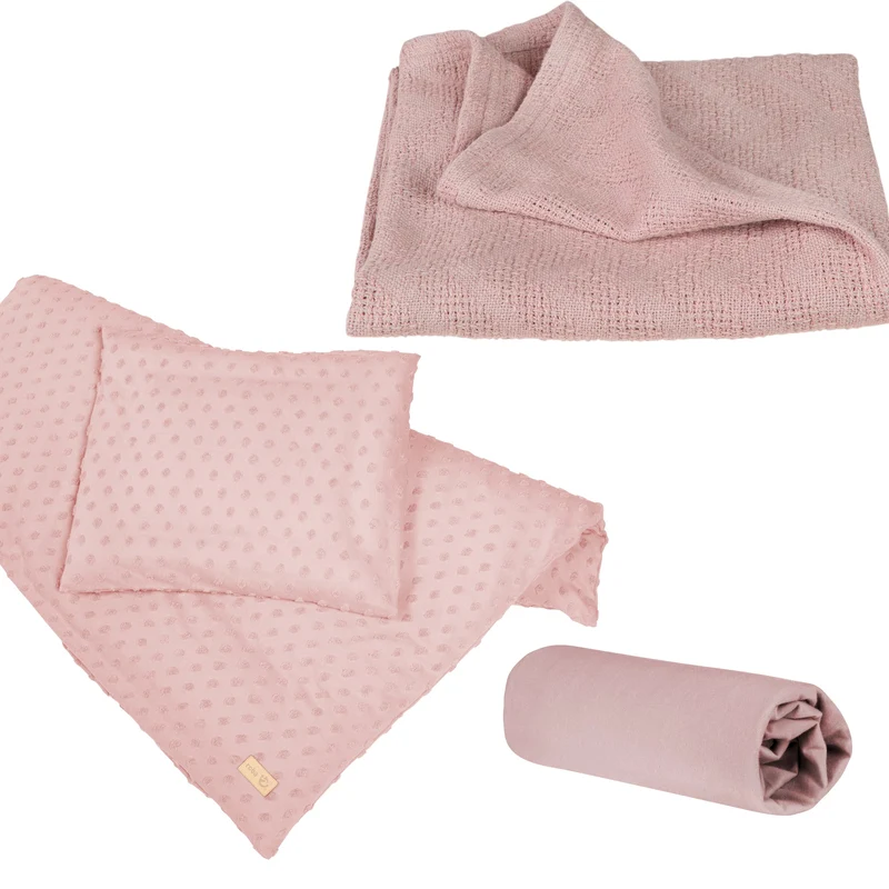 Geschenkset "Lil Planet" – rosa, Bio-Bettwäsche, -Spannbettlaken & -Decke, GOTS