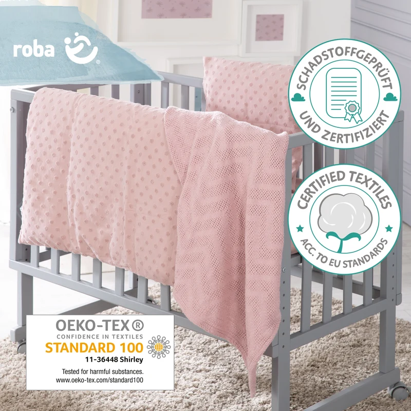 Geschenkset "Lil Planet" – rosa, Bio-Bettwäsche, -Spannbettlaken & -Decke, GOTS