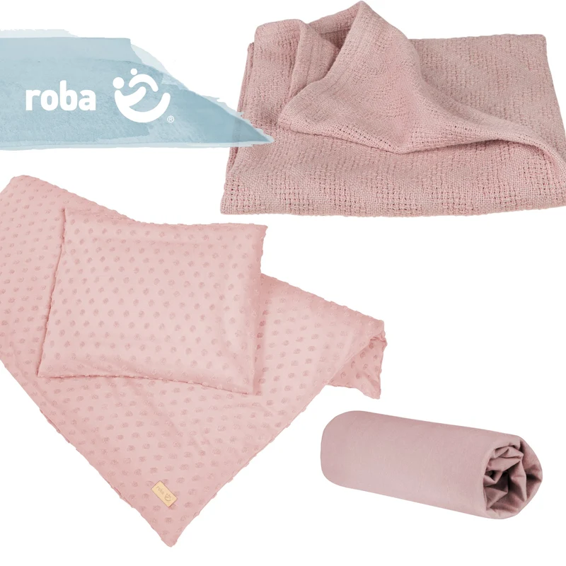 Geschenkset "Lil Planet" – rosa, Bio-Bettwäsche, -Spannbettlaken & -Decke, GOTS