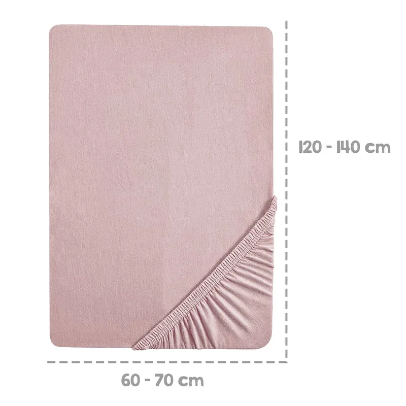 Spannbettlaken "Lil Planet" – für Kindermatratzen 70 x 140 cm, Single Jersey, 100% Bio-Baumwolle, rosa