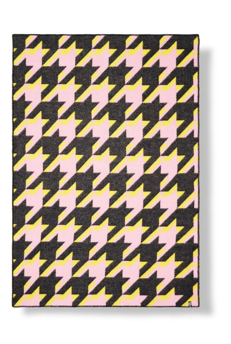 Wool Blanket “Houndstooth 2” by Céline Cornu