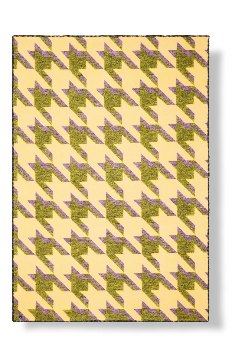 Wool Blanket “Houndstooth 2” by Céline Cornu