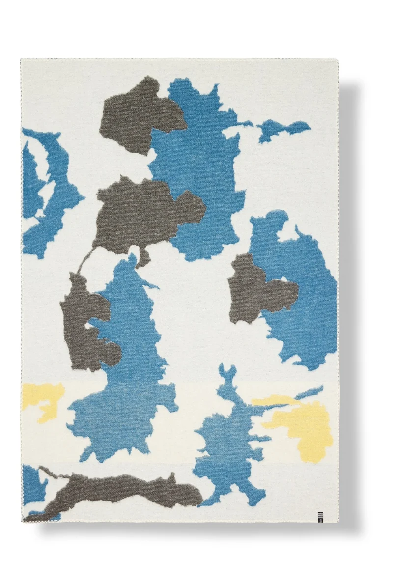 Wool Blanket “Blue Vision” by Elisa Saladin