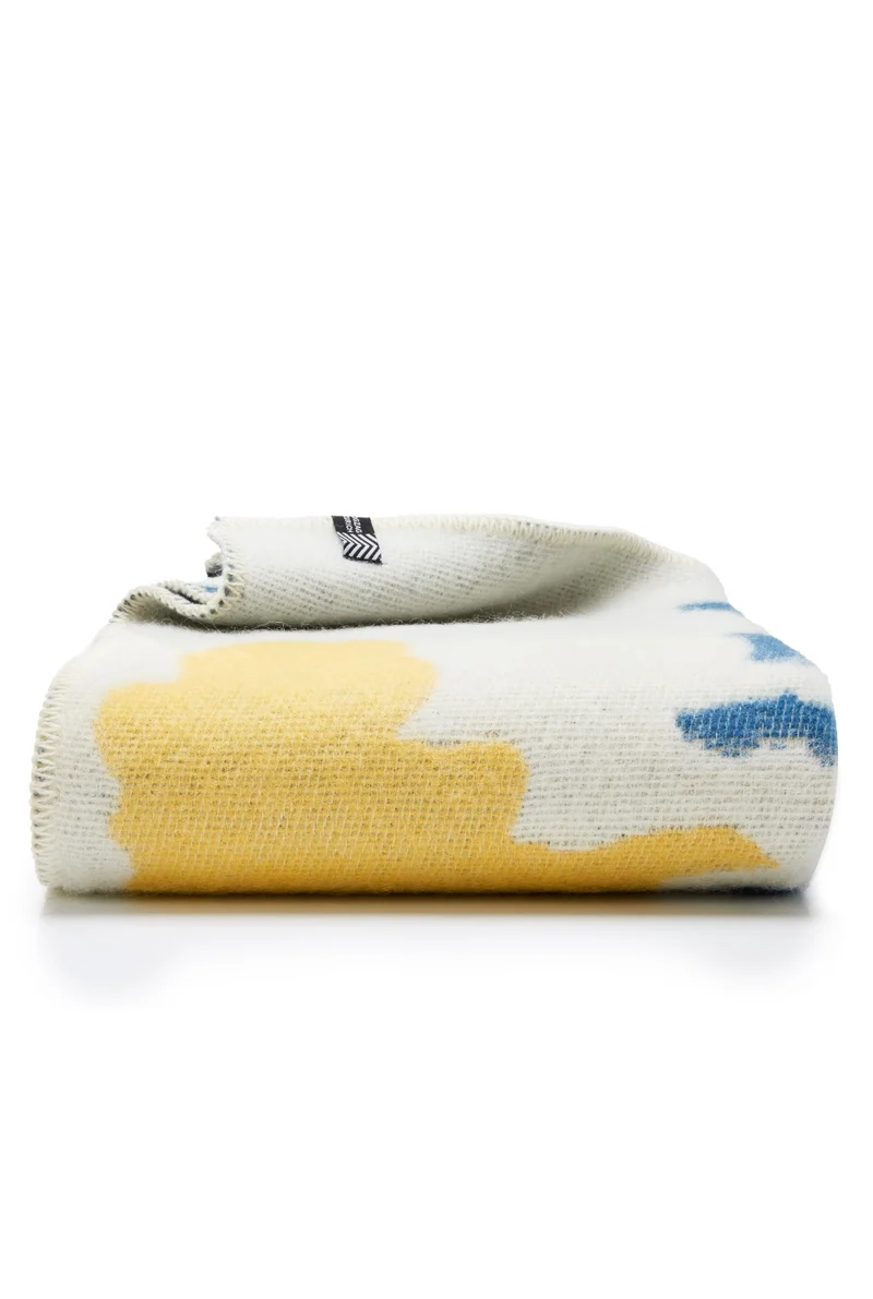 Wool Blanket “Blue Vision” by Elisa Saladin