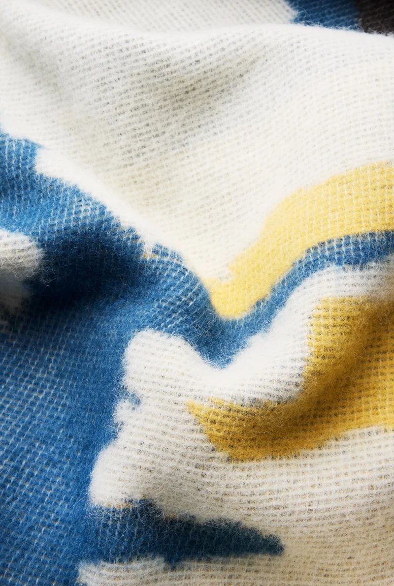 Wool Blanket “Blue Vision” by Elisa Saladin