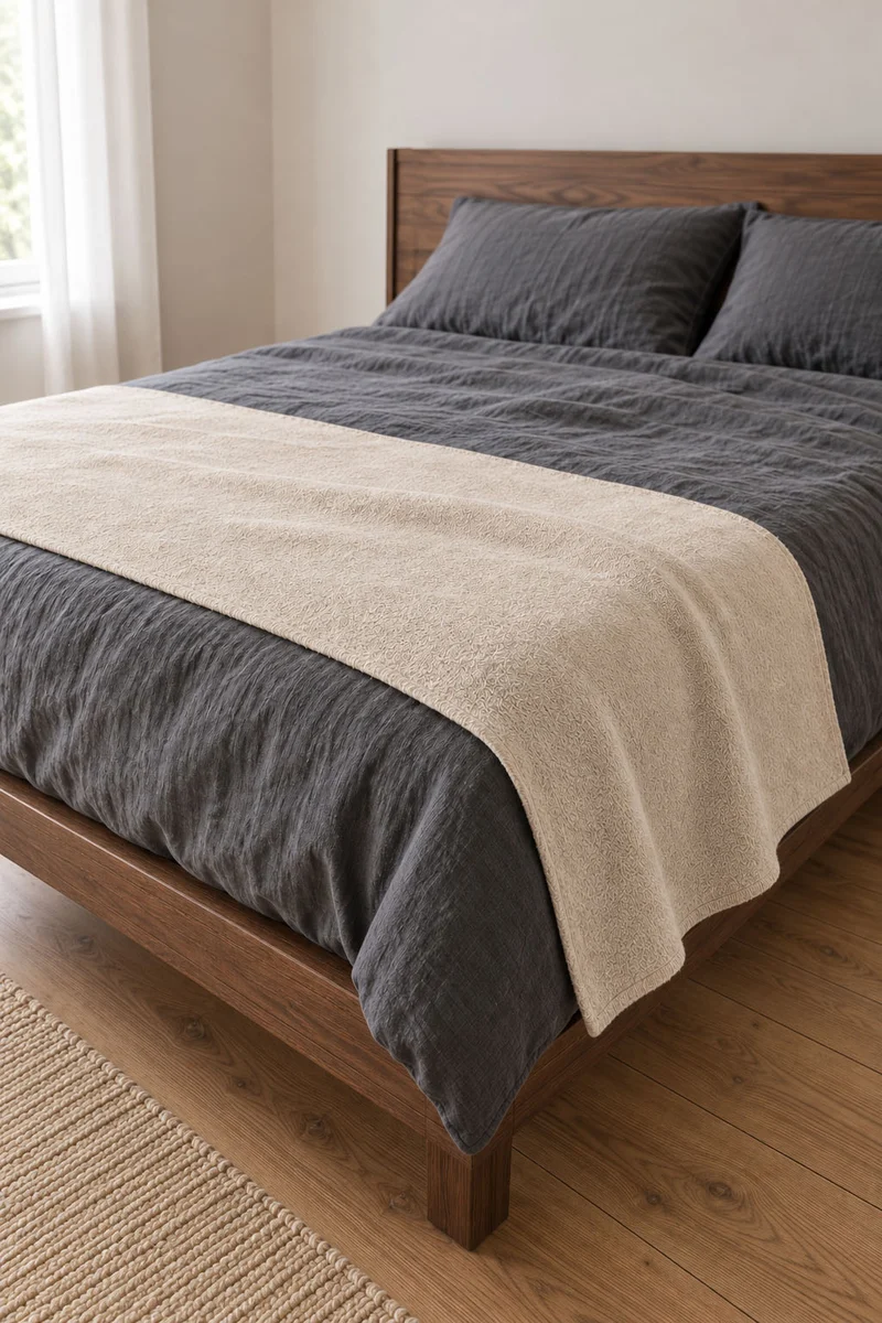Eco Cashmere Bed Runner in Beige