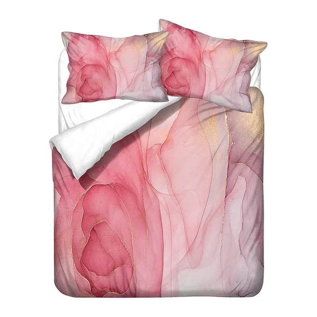 Nordic Simple Light Pink Single Double Duvet Cover Set Girl Abstract Art Pattern Bed Linen Twin Queen Quilt Cover Pillowcase