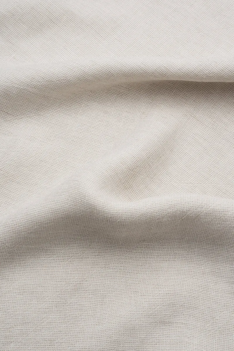 Linen Bedding Small Check in Light Grey Color