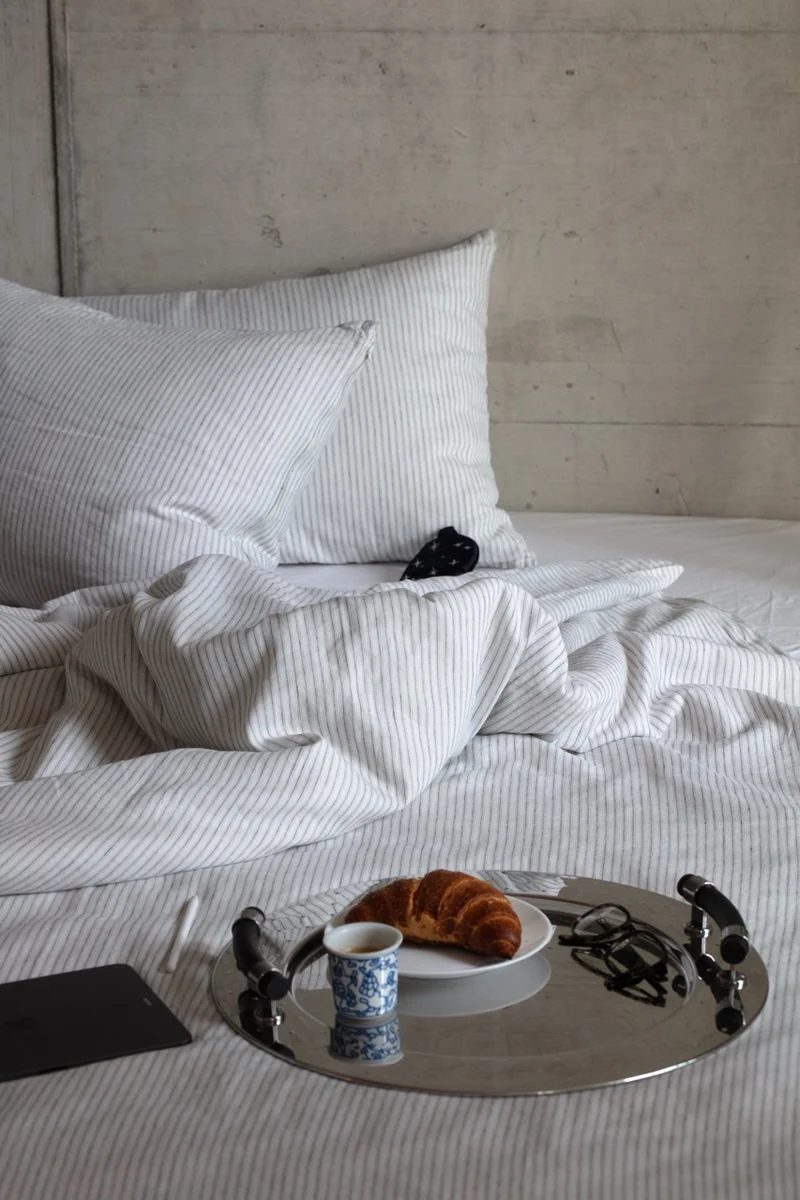 Linen Cotton Bedding "Casa Mare" in Rimini Stripe