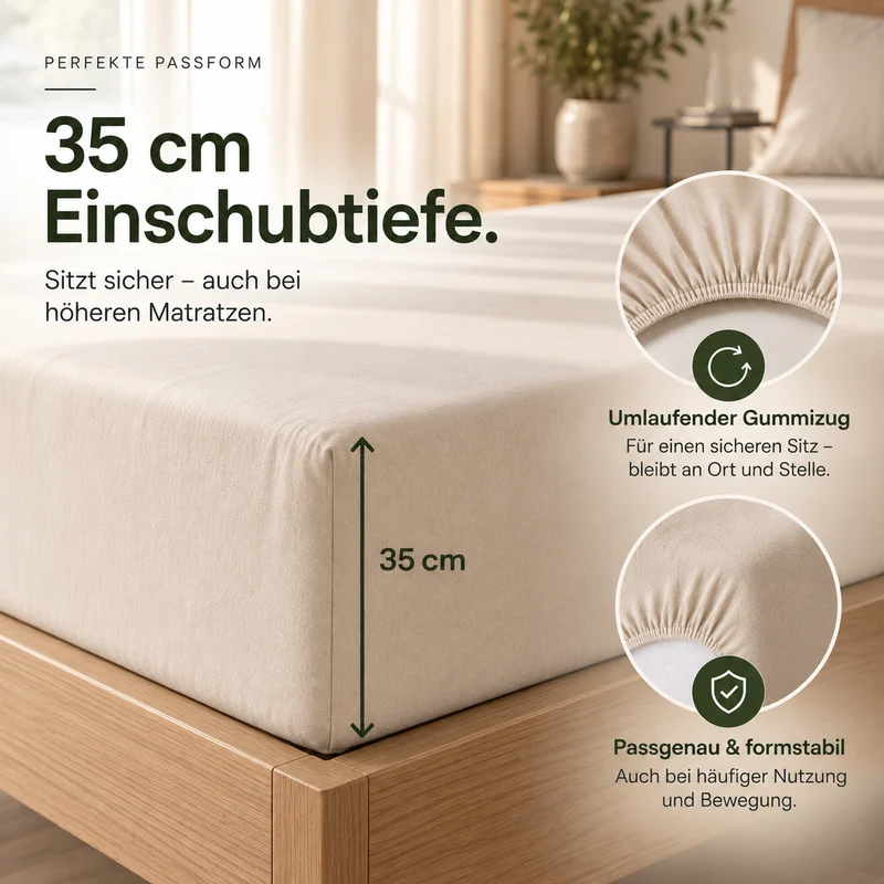 Perkal Spannbettlaken aus 100% Bio-Baumwolle - Terra Naturale
