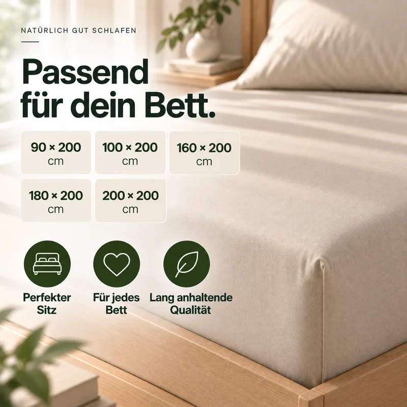 Perkal Spannbettlaken aus 100% Bio-Baumwolle - Terra Naturale