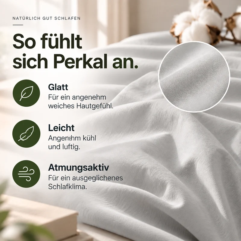 Perkal Spannbettlaken aus 100% Bio-Baumwolle - Terra Naturale