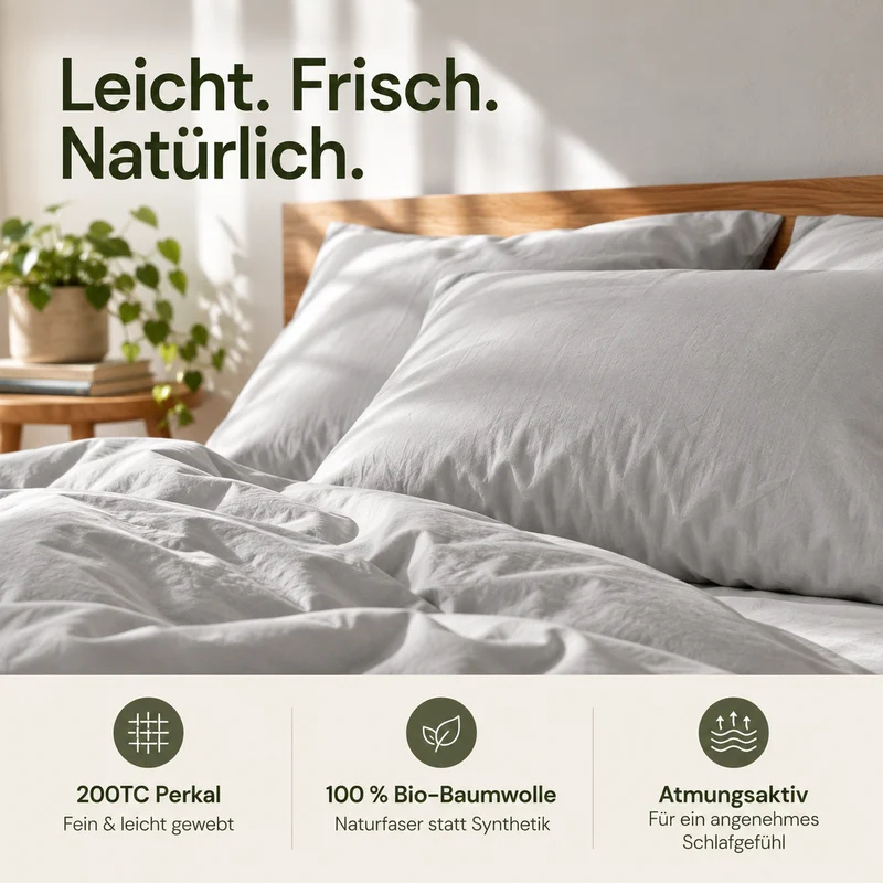 Perkal Bettwäsche aus 100% Bio-Baumwolle - Terra Naturale