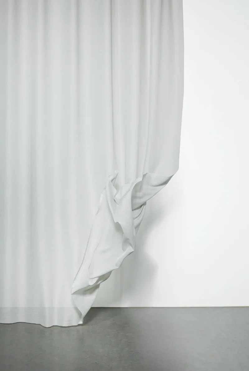 Wool Effect Sheer Curtains in Light Grey