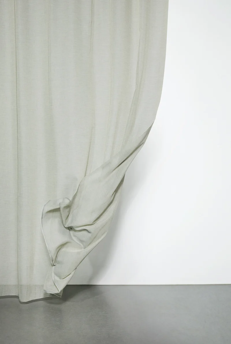 Wool Effect Sheer Curtains in Celery