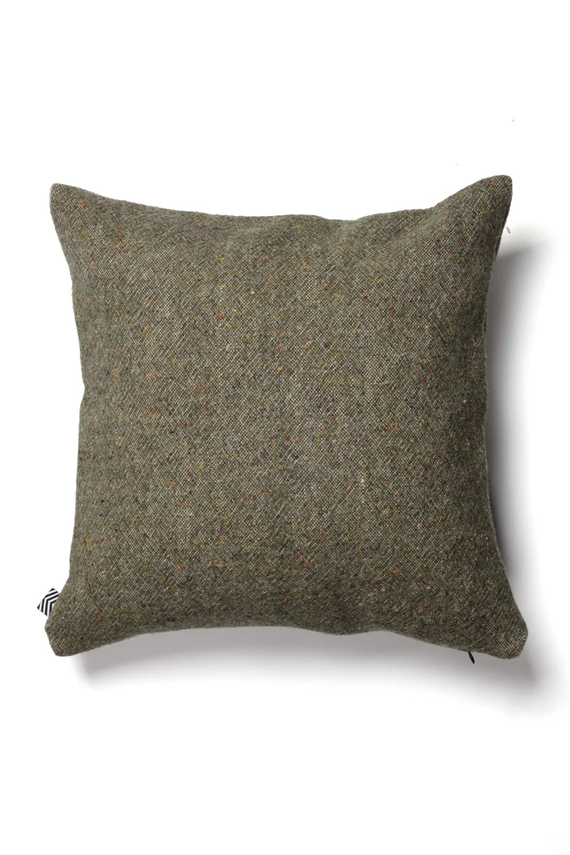 Linen Wool Cushion "Moritz" - Forest Green