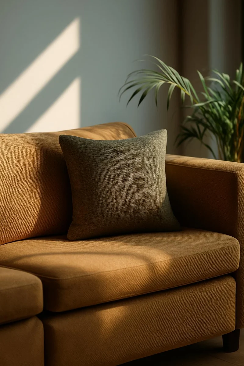Linen Wool Cushion "Moritz" - Forest Green
