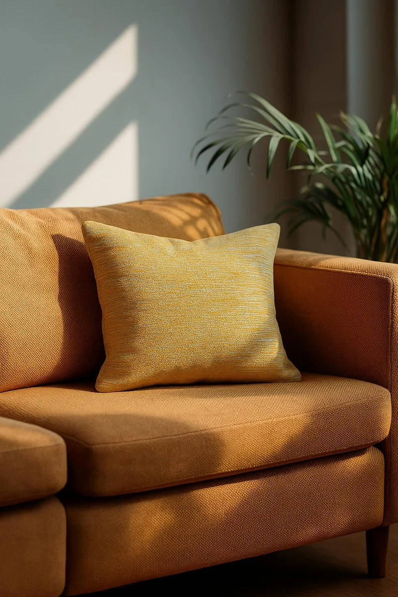 Chenille Cushion "Fossil" - Chamomile