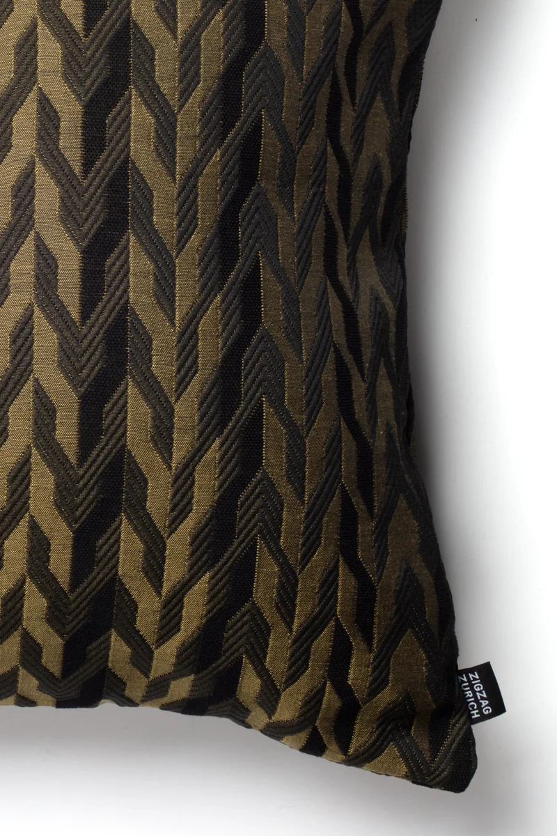 Two Tone Cushion "Zigzagino" - Gold