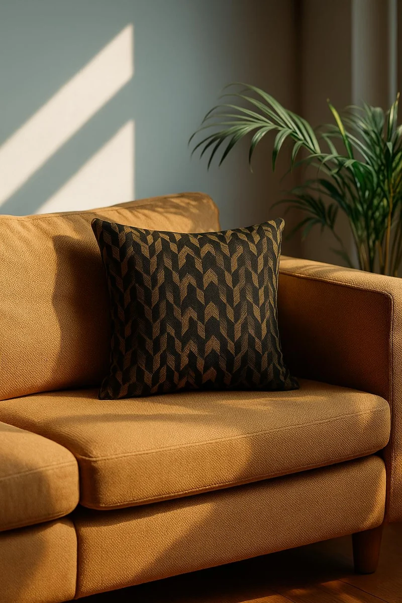 Two Tone Cushion "Zigzagino" - Gold