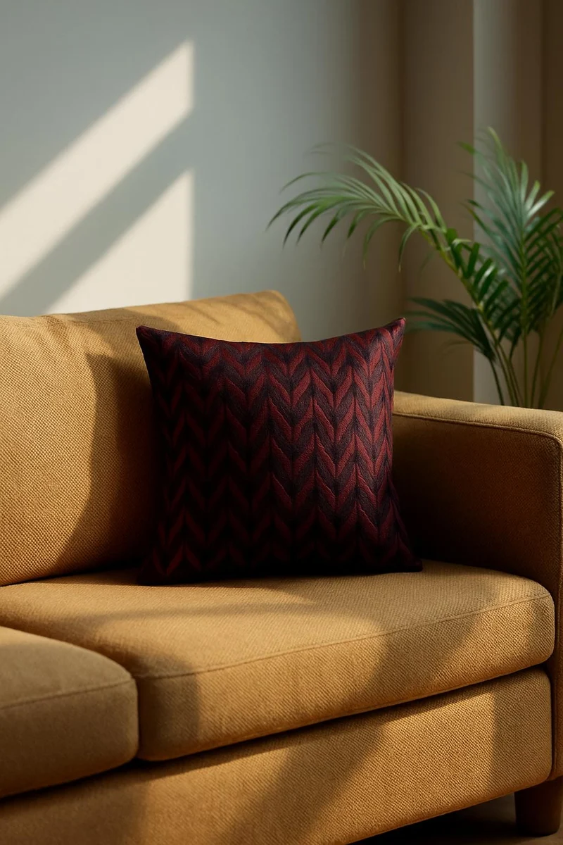 Two Tone Cushion "Zigzagino" - Rose