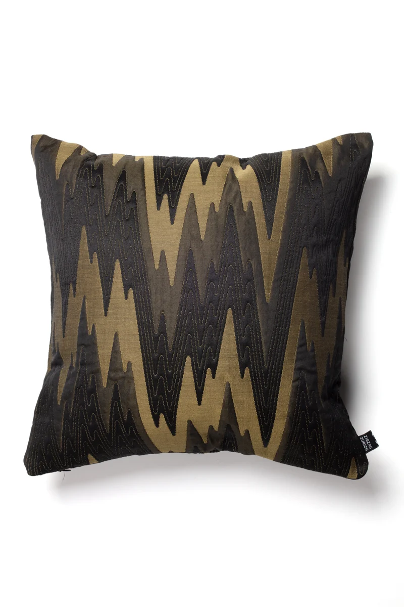 Two Tone Cushion "Zigzagone" - Gold